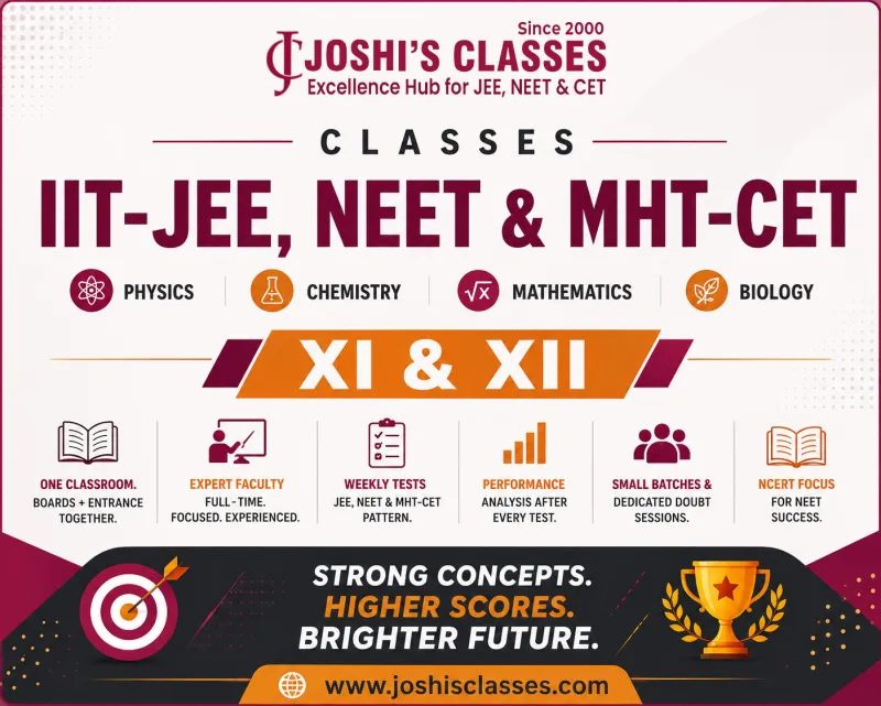 IIT-JEE, NEET & MHT-CET Preparation at Joshi’s Classes Nashik
