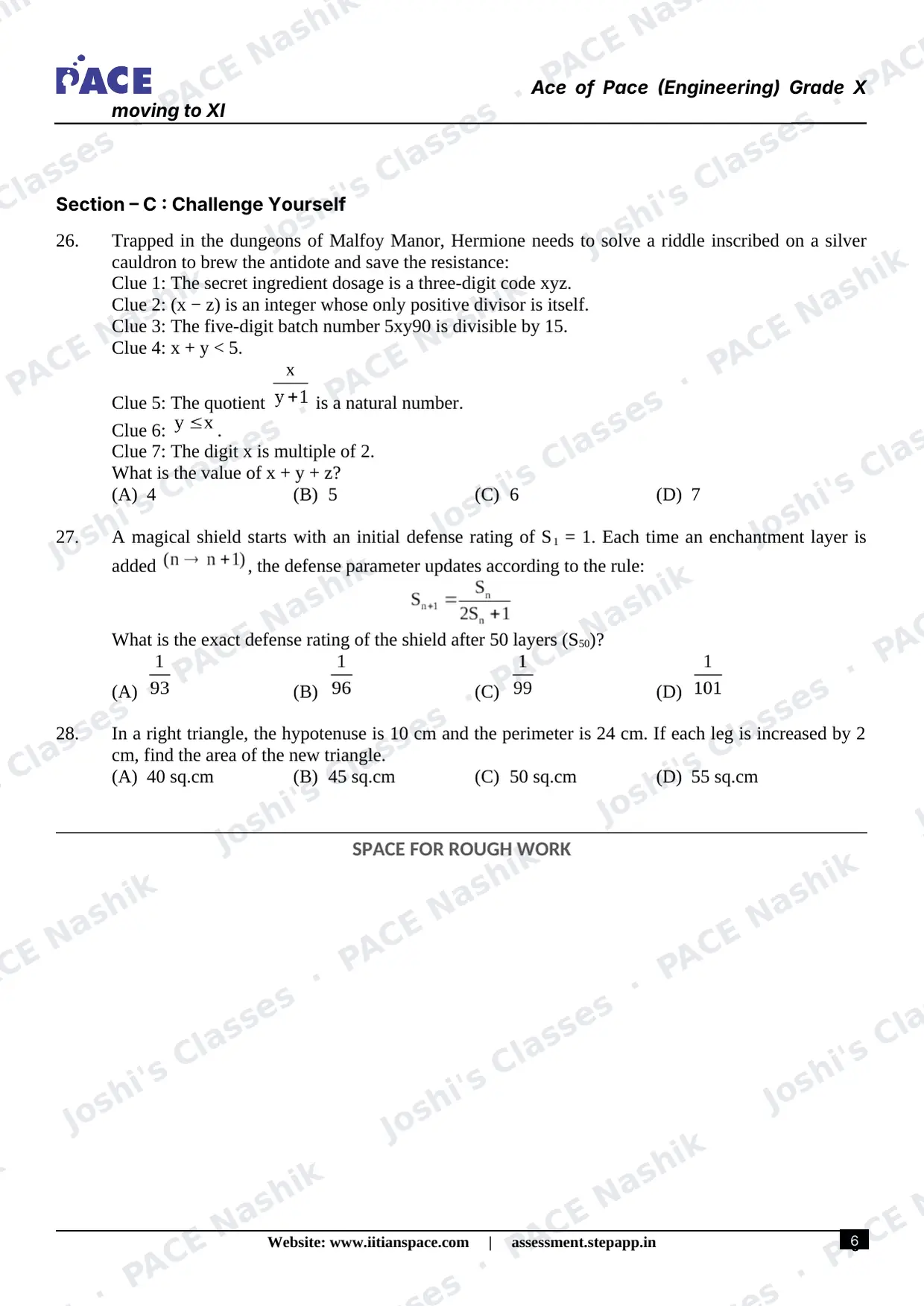 Paper 1 — Engineering (Grade X → XI) — page 6 of 7