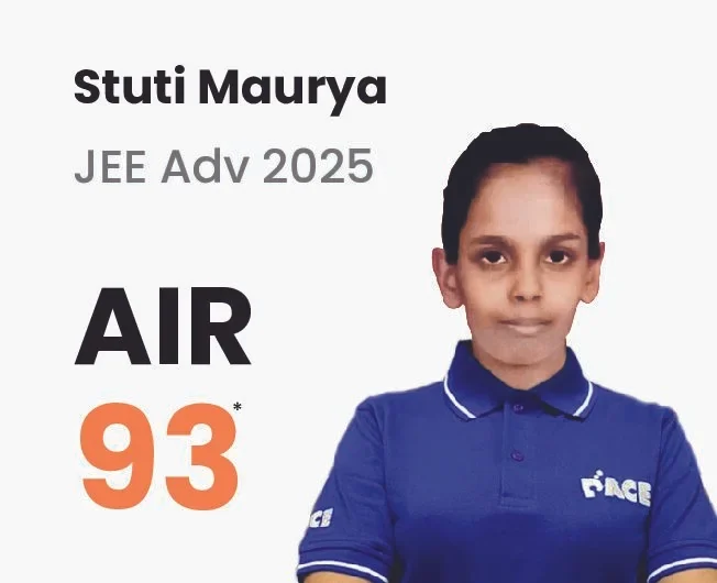 Stuti Maurya — JEE Adv 2025, AIR 93* (PACE IIT & Medical result artwork)