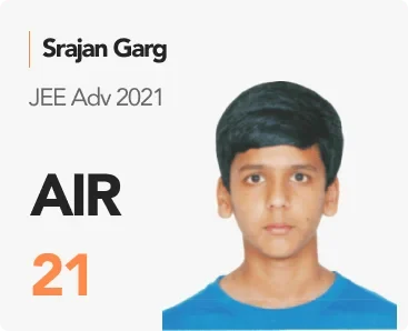 Srajan Garg — JEE Adv 2021, AIR 21 (PACE IIT & Medical result artwork)
