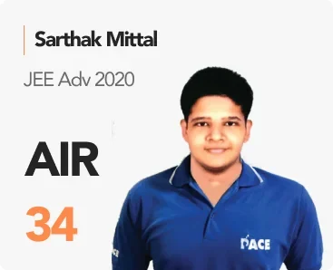 Sarthak Mittal — JEE Adv 2020, AIR 34 (PACE IIT & Medical result artwork)