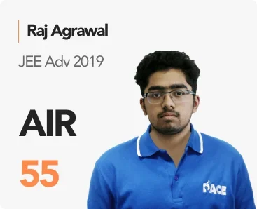 Raj Agrawal — JEE Adv 2019, AIR 55 (PACE IIT & Medical result artwork)
