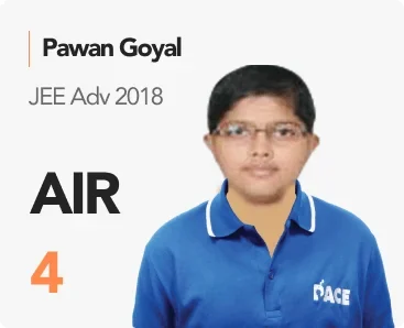 Pawan Goyal — JEE Adv 2018, AIR 4 (PACE IIT & Medical result artwork)