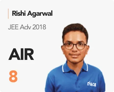 Rishi Agarwal — JEE Adv 2018, AIR 8 (PACE IIT & Medical result artwork)