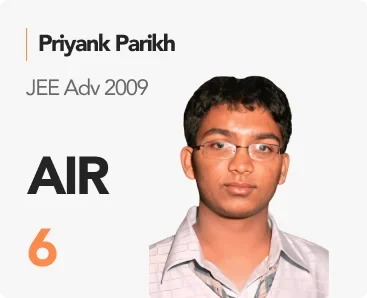 Priyank Parikh — JEE Adv 2009, AIR 6 (PACE IIT & Medical result artwork)