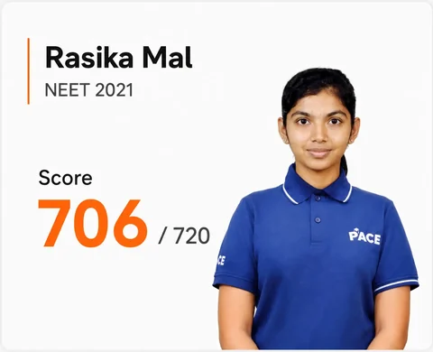 Rasika Mal — NEET 2021, Score 706 / 720 (PACE IIT & Medical result artwork)