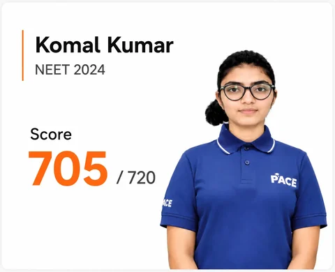 Komal Kumar — NEET 2024, Score 705 / 720 (PACE IIT & Medical result artwork)