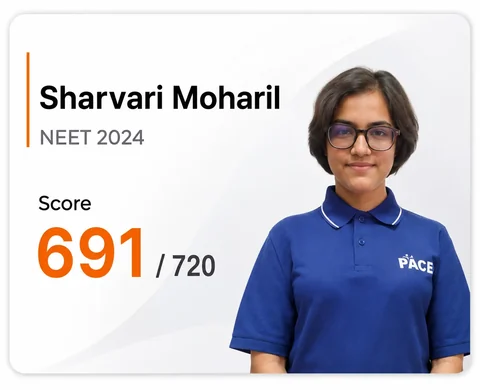 Sharvari Moharil — NEET 2024, Score 691 / 720 (PACE IIT & Medical result artwork)