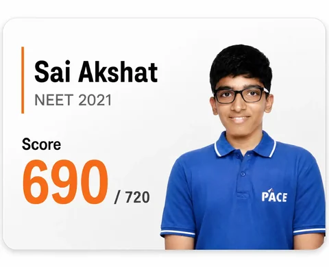 Sai Akshat — NEET 2021, Score 690 / 720 (PACE IIT & Medical result artwork)